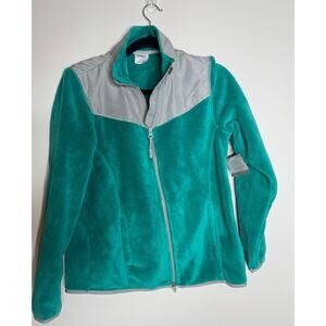 Danskin Now Ladies' Medium 8 10 Fleece Zip Jacket Teal Gray Fall Winter New NWT
